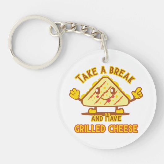 休憩してグリルチーズを食べる キーホルダー (正面)