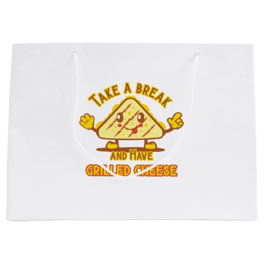 休憩してグリルチーズを食べる ラージペーパーバッグ (正面)