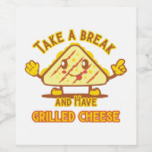 休憩してグリルチーズを食べる ワインラベル (シングルラベル)