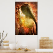 休憩の場所（ヴァイオリンアートポスター） ポスター (キッチン)