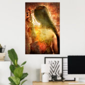 休憩の場所（ヴァイオリンアートポスター） ポスター (ホームオフィス)