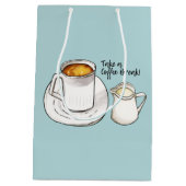 休憩の水彩画およびインクイラストレーション ミディアムペーパーバッグ (裏面)