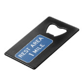 休憩エリア道路標識 クレジットカード栓抜き (正面アングル)