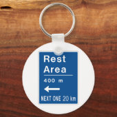 休憩エリア400m離れ道路標識 キーホルダー (正面)