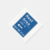 休憩エリア400m離れ道路標識 スタンダードカクテルナプキン (角)