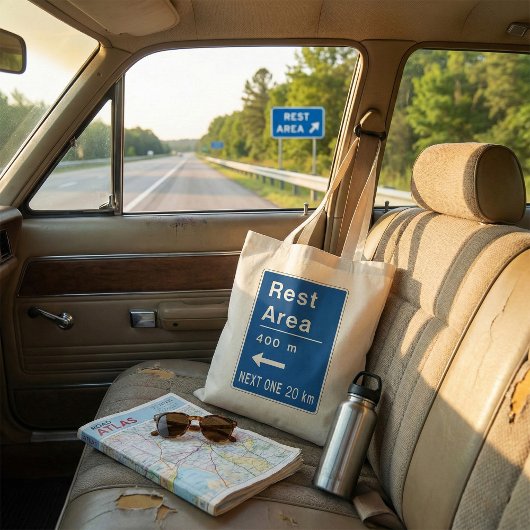 休憩エリア400m離れ道路標識 トートバッグ