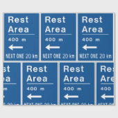休憩エリア400m離れ道路標識 ラッピングペーパー (フラット)