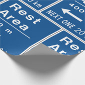 休憩エリア400m離れ道路標識 ラッピングペーパー