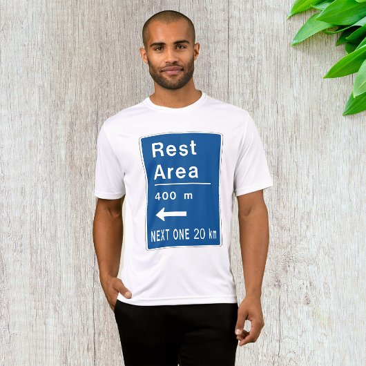 休憩エリア400m離れ道路標識 tシャツ