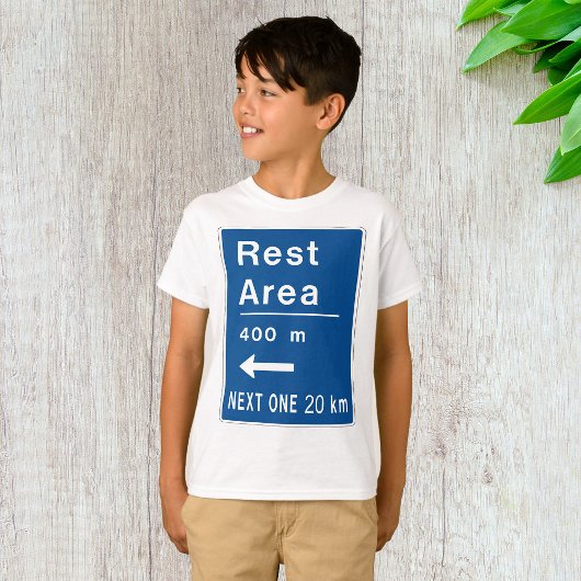 休憩エリア400m離れ道路標識 tシャツ