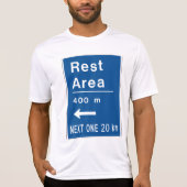 休憩エリア400m離れ道路標識 tシャツ (正面)
