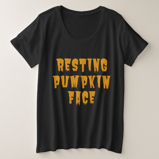 休憩カボチャ顔 – 面白いハロウィーン2022 プラスサイズTシャツ (デザイン正面)