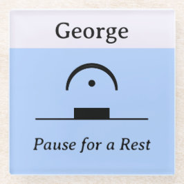 休憩パーソナライズされた休憩ミュージカルユーモア音楽ブルー ガラスコースター