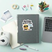 休憩ビーチ顔おもしろいサマーバケーション シール (iPadカバー)