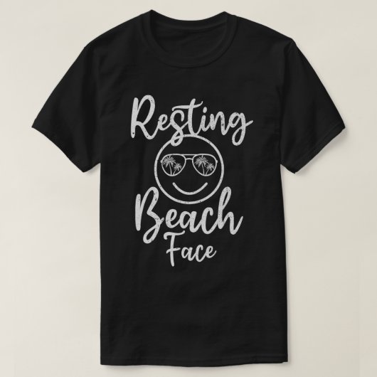 休憩ビーチ顔サマートラベルサマーおもしろいマー Tシャツ (デザイン正面)