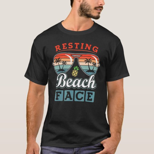 休憩ビーチ顔サマービベスビーチバケーション Tシャツ (正面)