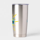 休憩ビーチ顔サングラスパーソナライズされた 保温保冷タンブラー (左面)