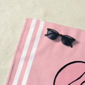 休憩ビーチ顔ピンクビーチタオル ビーチタオル (インサイチュ)