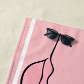 休憩ビーチ顔ピンクビーチタオル ビーチタオル (インサイチュ)