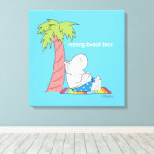 休憩ビーチ顔ベリーボタンヒッポボイントン キャンバスプリント (インサイチュ (ウッドフロア))