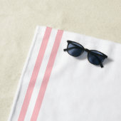 休憩ビーチ顔唇ホワイトとピンクのビーチタオル ビーチタオル (インサイチュ)