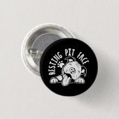 休憩ピット顔おもしろい犬ピットブルミーム 缶バッジ (正面&裏面)