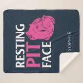 休憩ピット顔ドッグママガグ シェルパブランケット (正面(横))