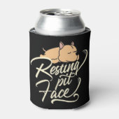 休憩ピット顔ピットブル愛好家 缶クーラー (缶正面)