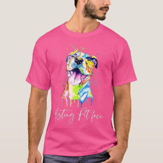 休憩ピット顔ピットブル水彩愛犬家GIF Tシャツ