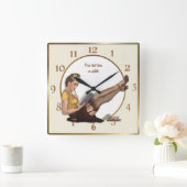 休憩中に図書館員を締め付カスタマイズけ – スクエア壁時計 (ホーム)