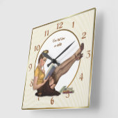 休憩中に図書館員を締め付カスタマイズけ – スクエア壁時計 (傾斜)