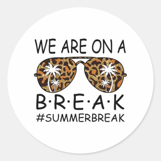 休憩中の先生Gles夏休みハローサム ラウンドシール (正面)