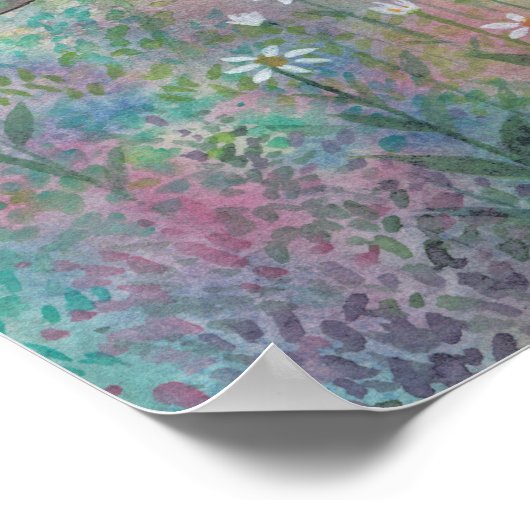 休憩中の柳の花の妖精ファンタジーアート ポスター (角)