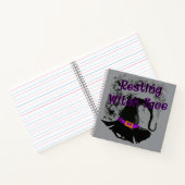 休憩中の魔女顔 – ハロウィンスパイダーウェブ ノートブック (内部)