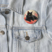 休憩中の黒猫 缶バッジ (インサイチュ)