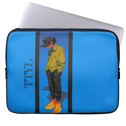 休憩中，ティール（緑がかった色），エレクトロニクスバッグ ラップトップスリーブ (正面)