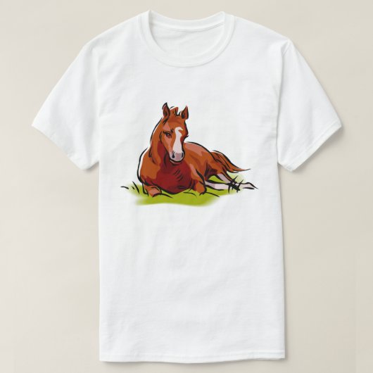 休憩室静かな馬ウマ科のテーマ Tシャツ (デザイン正面)