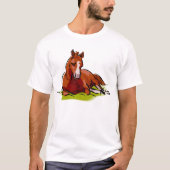 休憩室静かな馬ウマ科のテーマ Tシャツ (正面)