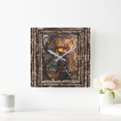 休憩所 スクエア壁時計 (ホーム)