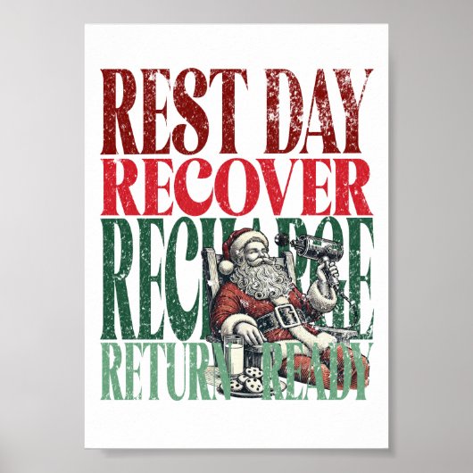 休憩日R&Rおもしろいクリスマスバージョンフィットネス ポスター (正面)