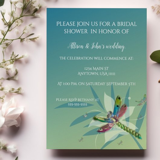 休憩時間ドラゴンフライブライダルシャワー招待 招待状