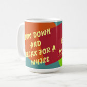 休憩時間マグカップ – 毎日は日曜日 コーヒーマグカップ (正面左)