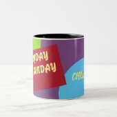休憩時間マグカップ – 毎日は日曜日 ツートーンマグカップ (中央)