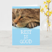 休憩用ネコ子猫アドバイスGet Well カード (黄色い花)