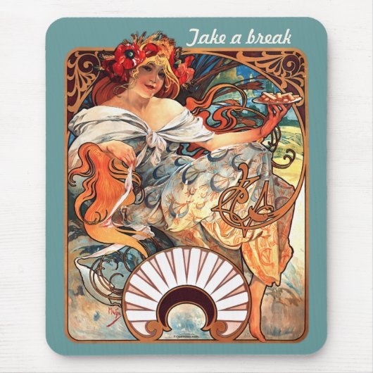 休憩CC0413 Alphonseミュシャ マウスパッド (正面)