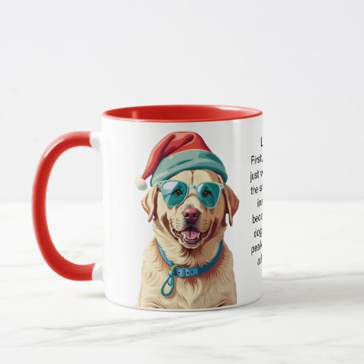 休日おもしろいの生存のヒントラブラドール マグカップ (左)