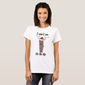休日おもしろいの雰囲気「私はNo Hoではない」クリスマス Tシャツ (正面フル)