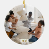 休日おもしろいはめったに落ち着いて常に明るい写真 セラミックオーナメント (裏面)