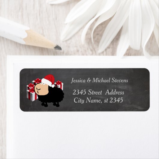 休日おもしろい漫画サンタヒツチョークボード ラベル (インサイチュ)