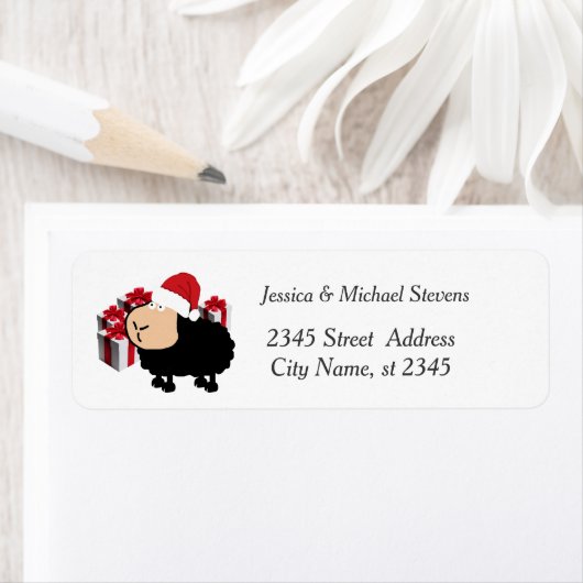 休日おもしろい漫画サンタ羊 ラベル (インサイチュ)